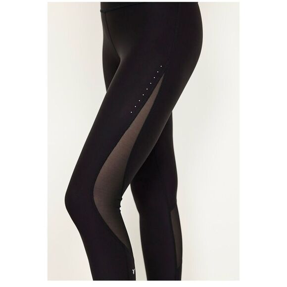 Old navy high waisted power mesh black legging 7/8 size large - Picture 1 of 7